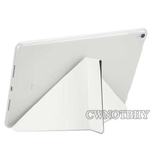 Чехол для iPad air 3 iPad Pro 10,5, мягкий силиконовый чехол из ТПУ с откидной крышкой из искусственной кожи - Цвет: Белый