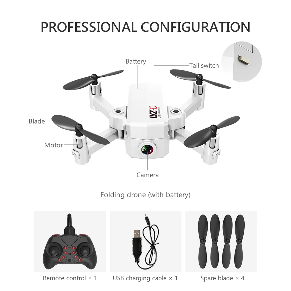 Mini Foldable RC Drone HD Camera Quadcopter L102 WiFi FPV Smart Following Folding Pocket Camera Drones RC Drone Battery