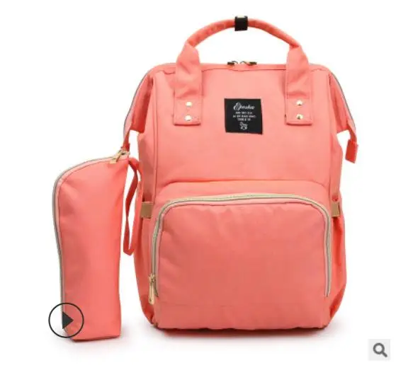 pink Модная сумка для подгузников для мам, Большая вместительная сумка для подгузников, дорожный рюкзак для кормления, сумка для ухода за ребенком, женская модная сумка для мам - Цвет: pink