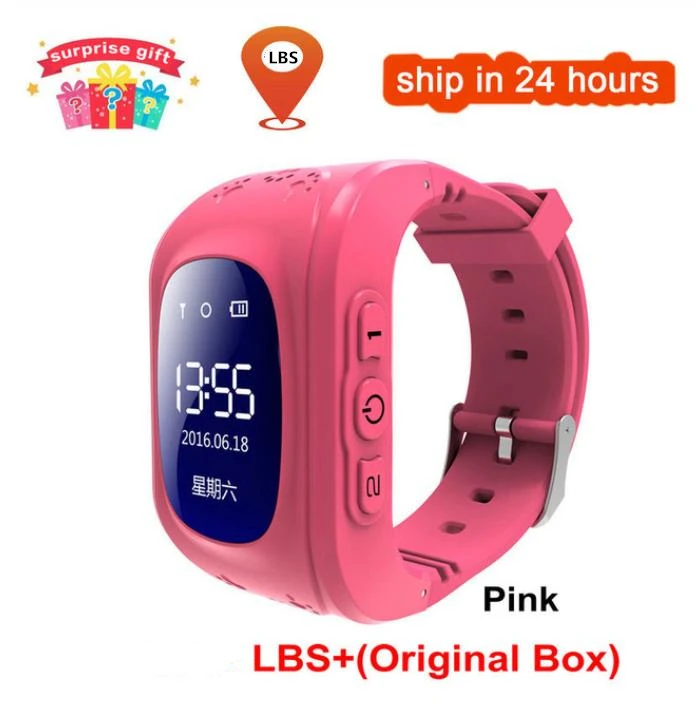 Анти-потеря Q50 OLED Детский gps трекер SOS умный мониторинг позиционирования телефон дети gps детские часы совместимы с IOS и Android Pk S4 - Цвет: LBS-Pink