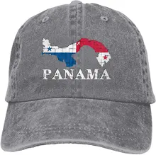 

Panama Map Flag Sports Denim Cap Adjustable Unisex Plain Baseball Cowboy Snapback Hat