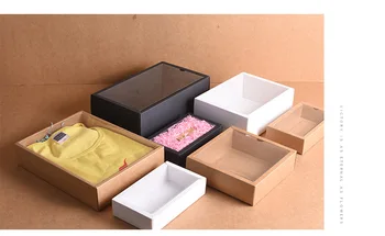 PVC Window Gift Box Packaging Box Present Box Cajas de Carton 10pcs Folding Kraft Paper Box with Transparent