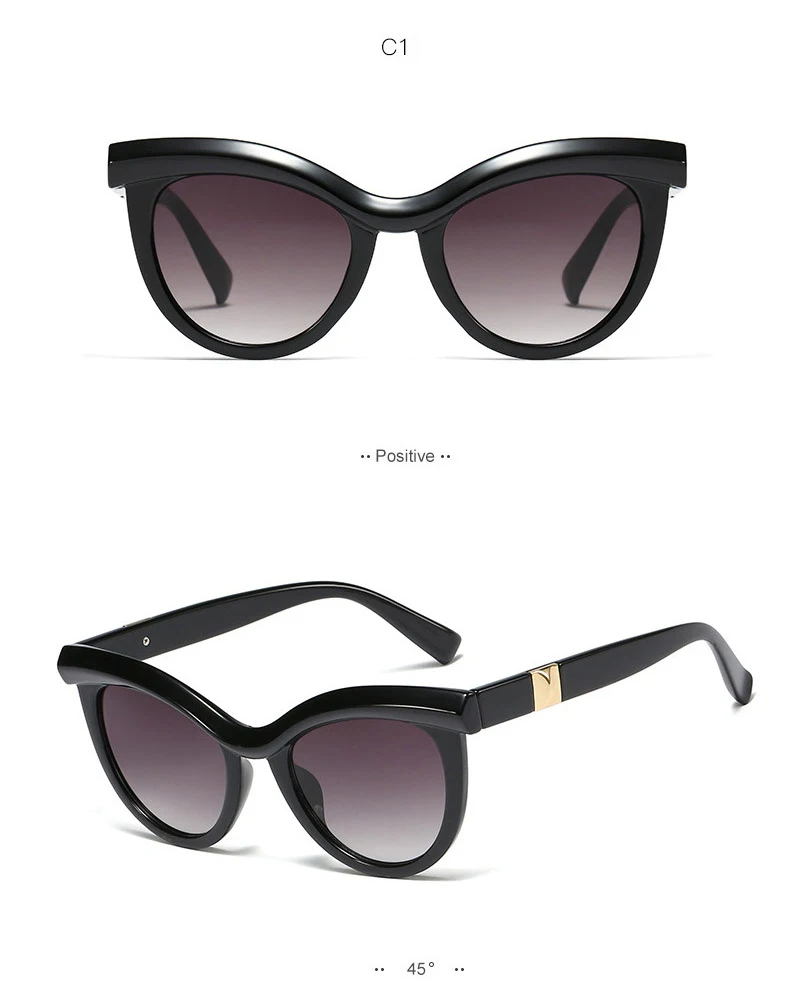 Модные Черепаховые Солнцезащитные очки "кошачий глаз" для женщин,, фирменный дизайн, Ретро стиль, кошачий глаз, солнцезащитные очки, градиентные Оттенки для женщин, S127 - Цвет линз: C1