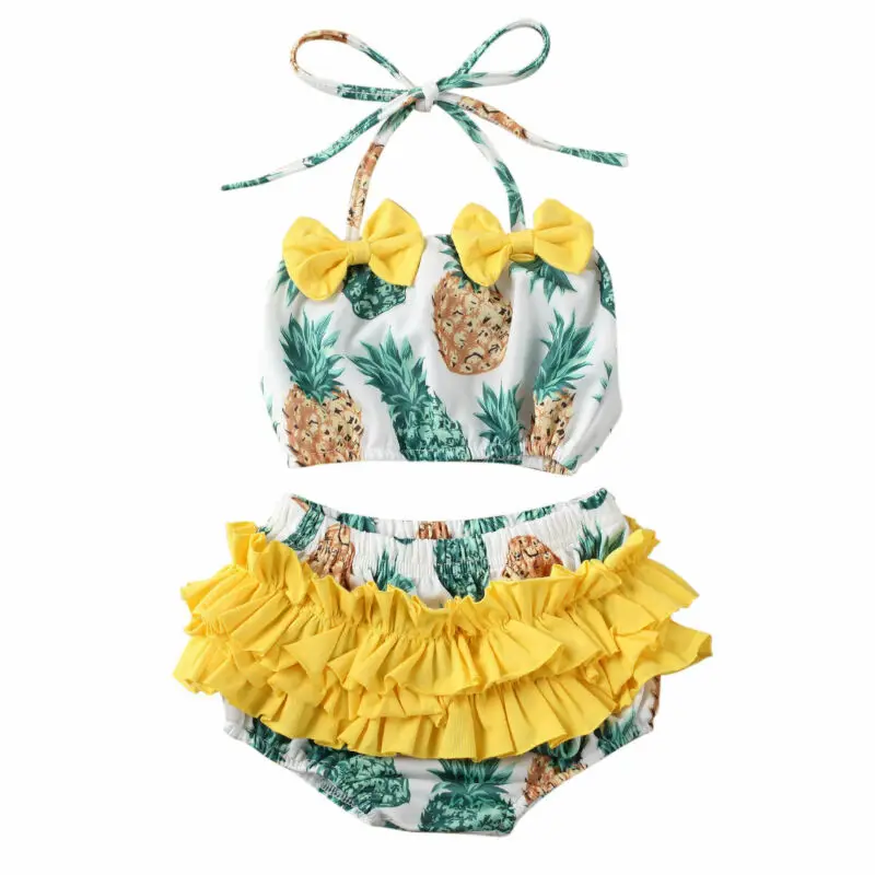 2020 Kids Baby Girl Children Bikini Sets Pineapple Print 2Pcs Swimwear ...