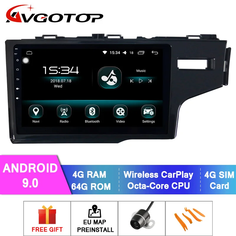 Flash Deal AVGOTOP Octa-Core Android 9.0 Car DVD Player with Gps FOR HONDA 2014 FIT RHD Built In 64GB Flash 4GB RAM Mirror Link 0 Flash Deal AVGOTOP Octa-Core Android 9.0 Car DVD Player with Gps FOR HONDA 2014 FIT RHD Built In 64GB Flash 4GB RAM Mirror Link 0