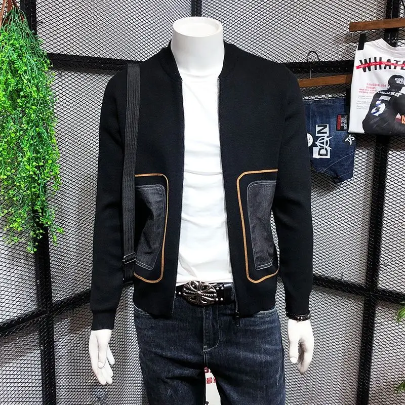 

Autumn men's sweater 2020 new jacket men's knitted cardigan outer wear zipper Korean style trendy sweater men
