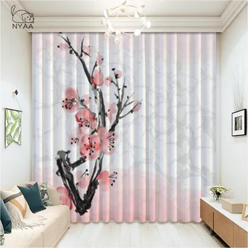 

Pink Cherry Blossoms Flower Window Treatments Curtains Bedroom Curtains Kitchen Floral Decor Outdoor Indoor Curtain Panels Kids