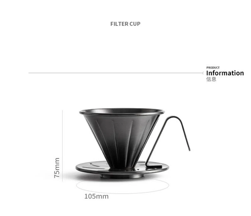 V60 фильтр для кофе эспрессо из нержавеющей стали капельница фильтр держатель чашки Твердые капельная Кофеварка бытовые кухонные аксессуары