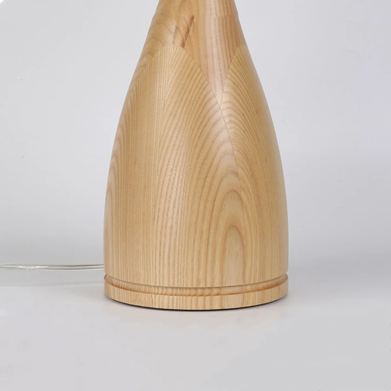New Decorative All Solid Wood Tablr Lamp For Bedroom bedside Night Light Creative Linen Lampshade Indoor Lighting