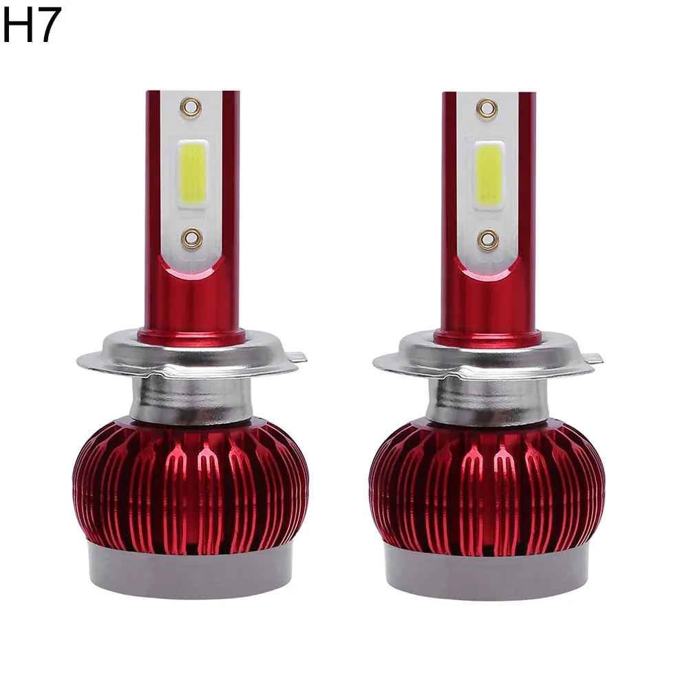 1 пара новых H1/H4/H7/H11/9005/9006 Автомобильный светодиодный головной светильник противотуманная фара дальнего света лампы - Испускаемый цвет: H7