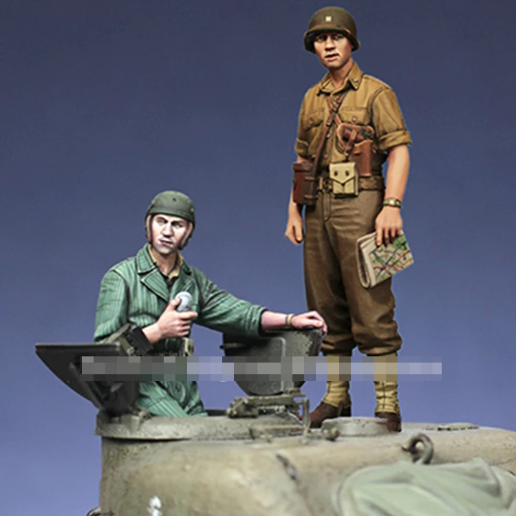 Летний набор командира танка США 1/35 (2 фигурки) модель солдатика из смолы GK