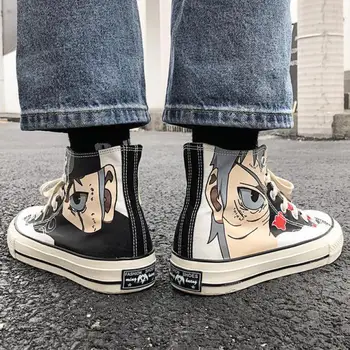 

Mens High Top Canvas Shoes Naruto Sneakers Trainers Running Sports Shoes Men Outdoor Walking Flat Sneaker Tenis Masculino Adulto