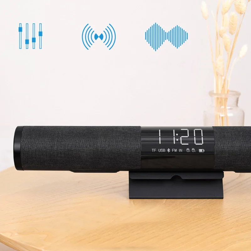 Саундбар FM радио Bluetooth динамик HD стерео беспроводной динамик s с микрофоном Поддержка MP3 MP4 Будильник ЖК-дисплей AUX TF