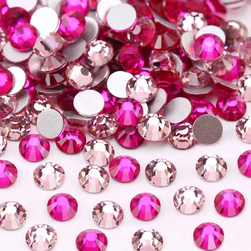 Pfirsich-Strasssteine, glitzert, Kristall, flache Rückseite, Strass-Diamant-Edelstein, zum Aufkleben auf lose 3D-Glitzer-Kristall-Strasssteine für Nageldekoration – Detail 1