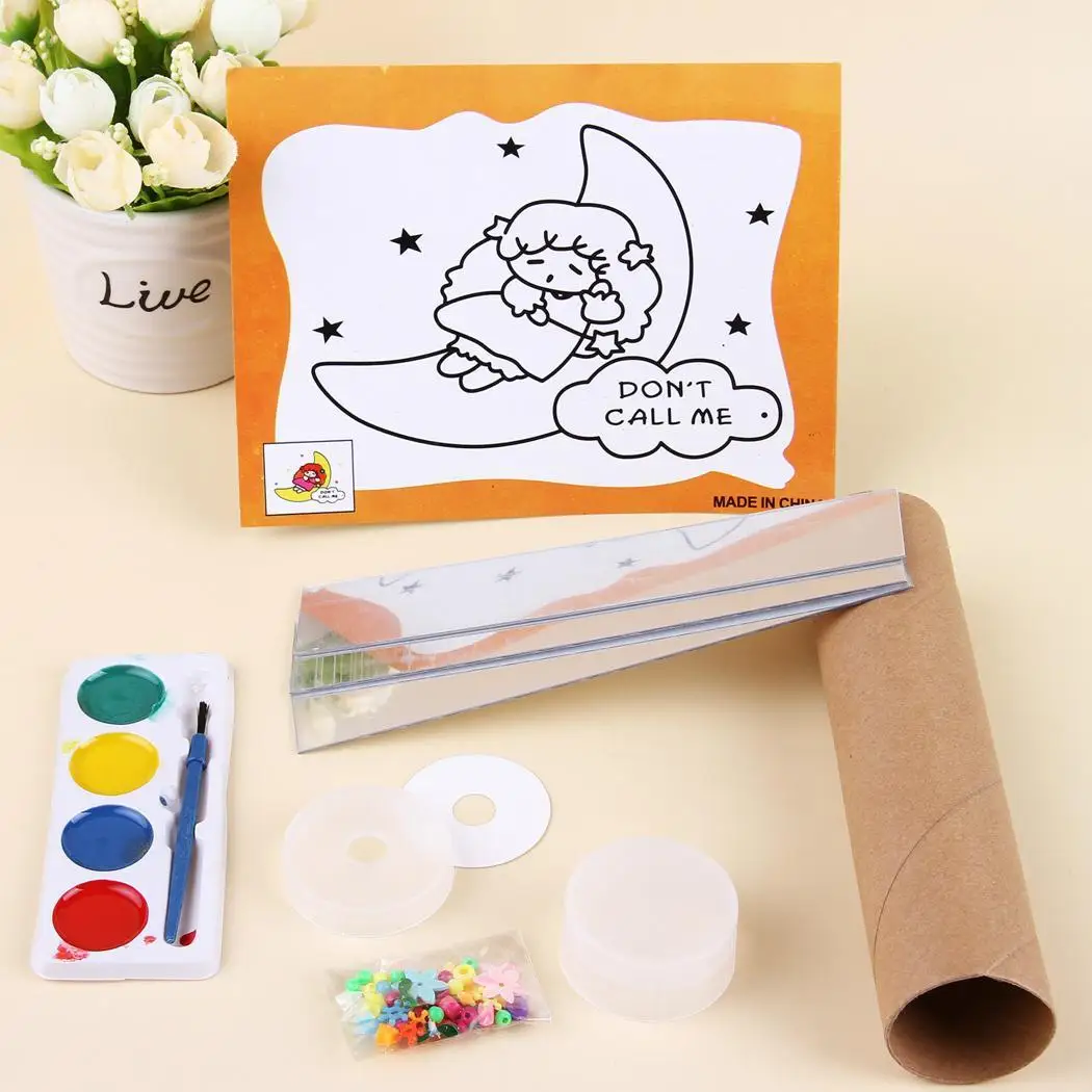 Дети DIY Красочные развивающие DIY игрушка калейдоскоп 1-4> 6 лет как картина комплект