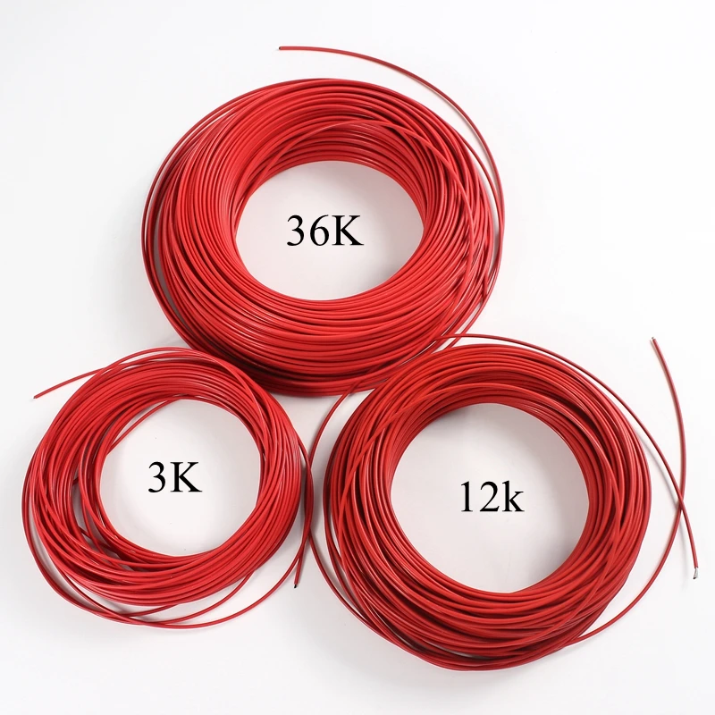 5m 12V~ 220V 9~ 510ohm силиконовая резина и PTFE оболочка из углеродного волокна провод нагревательного кабеля для напольных подпольных инфракрасных теплых комнатных крыш
