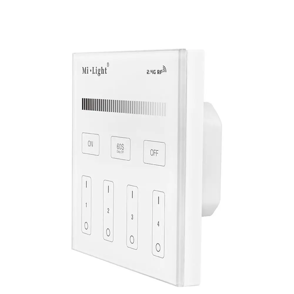 Milight T1 4-Zone Яркость затемнения смарт-панель дистанционного светодиодный регулятор линейного светильника AC180V-240V для одного белого светодиодный лампы