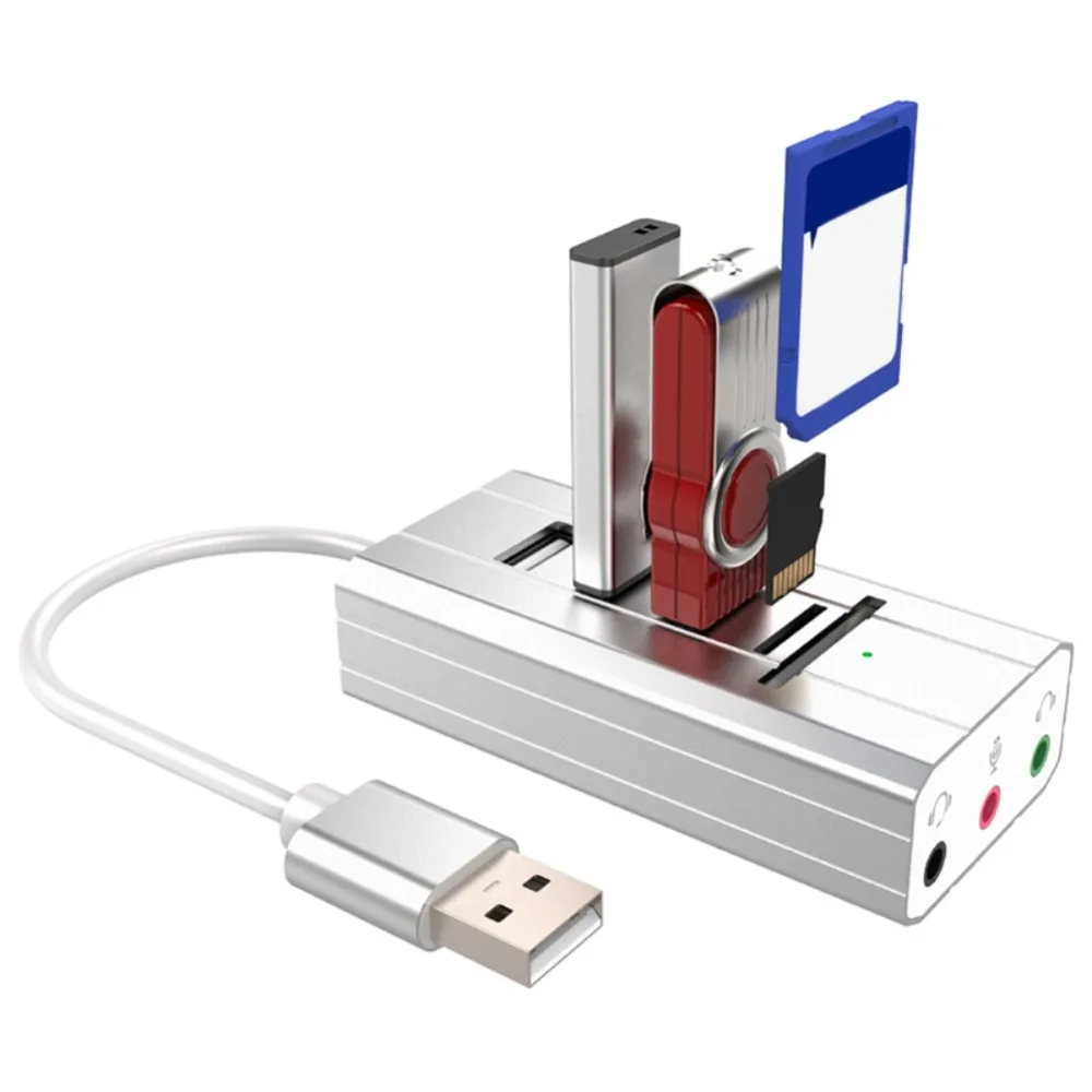 USB 2,0 многофункциональный концентратор разъем аудио порты TF слот для чтения sd-карт слот-адаптер