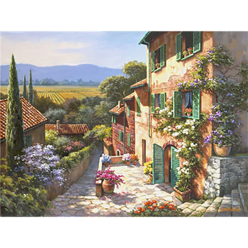painting by number10 Пейзажная живопись по номерам краска по номерам для взрослых Сделай Сам Раскраска по номерам масляная пронумерованная цифра paintingspinture par num - Цвет: painting by number10