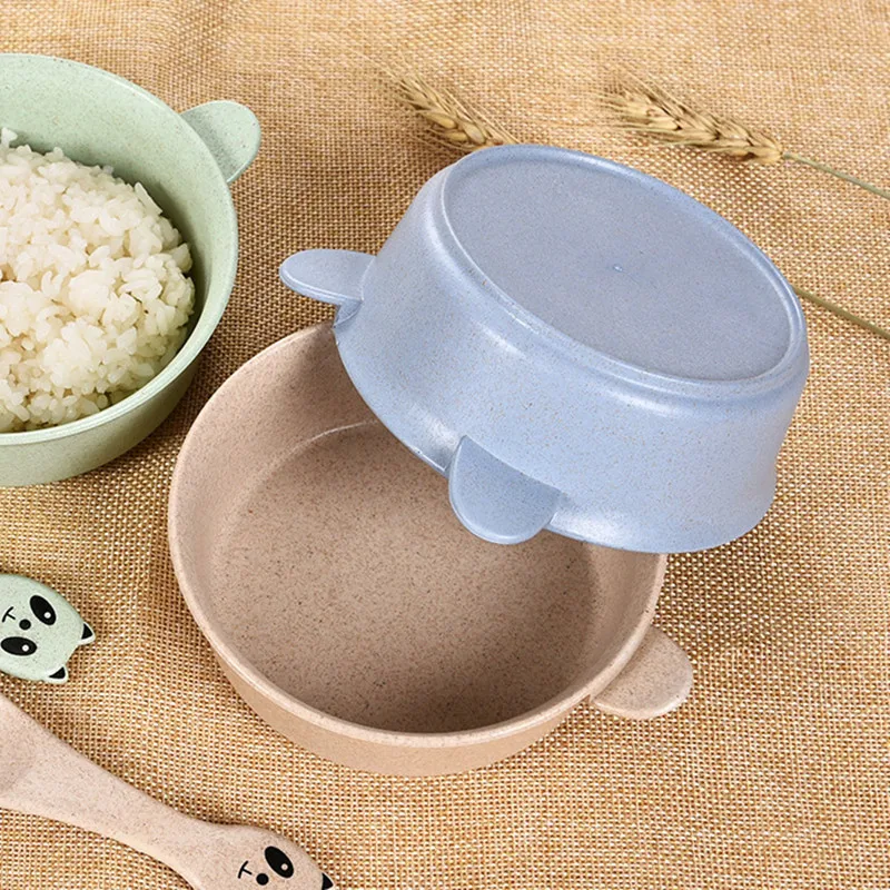 Экологичные Детские тренировочные столовые приборы тарелка миска Ложка 2