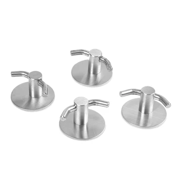 

4-Packs Double Prong Robe Hooks Heavy Duty Coat Hook Retro Cloth Hanger Sus304 Stainless Steel Ultra Strong Waterproof Wall Hang