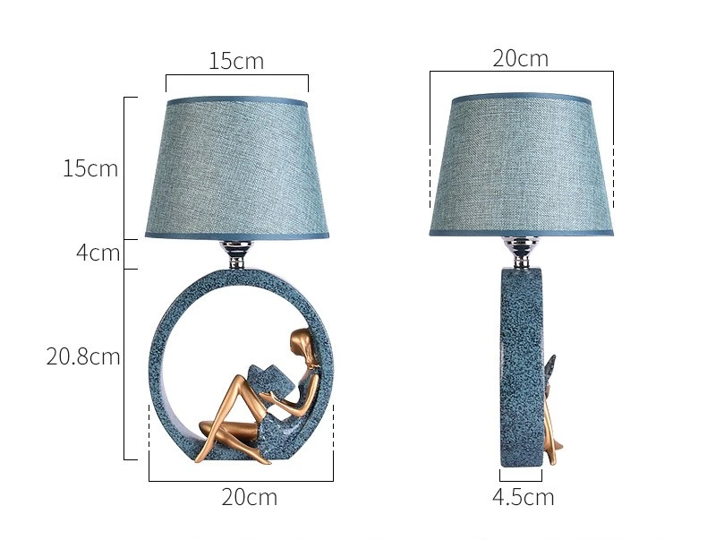 Lâmpada de Mesa Moderna Menina Estátua Leitura Tecido Abajur Lâmpadas Cabeceira Quarto Estudo Escritório Candeeiros Mesa Decoração Iluminação d Led Luz 2 luz leitura tecido abajur lâmpadas cabeceira quarto