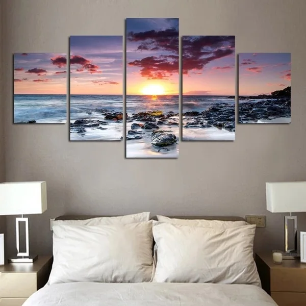 

Modular Pictures Wall Artwork Poster HD Printed 5 Panel Seascape Canvas Painting Landscape Home Decoration Living Room Framework