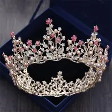 Сладкая принцесса Корона кристалл невесты королева тиары женские короны Театрализованное диадема на выпускной вечер украшения для волос Свадебные аксессуары для волос