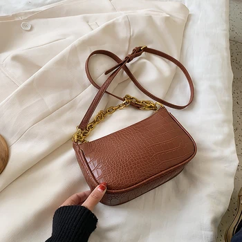 

Small PU Leather Chain Shoulder Bags For Women 2020 Elegant Handbags Female Travel Totes Lady Fashion Chain Handbag