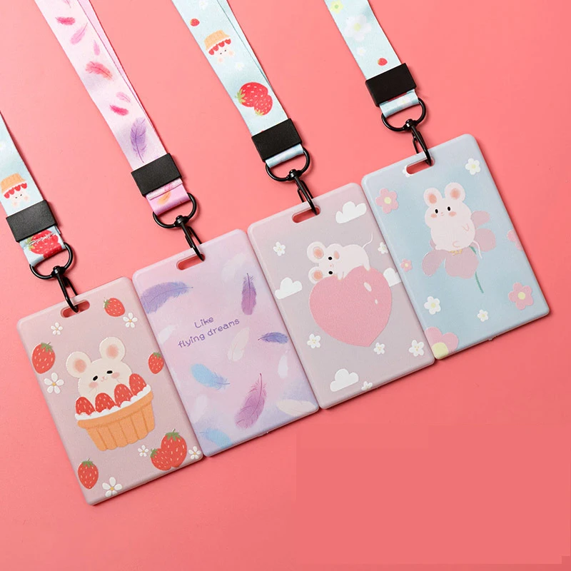 Kawaii mouse декоративный значок держатель для карт со шнурком медсестры доктор выставочные КЛЮЧИ ID Имя карты держатель для мобильного телефона ремень