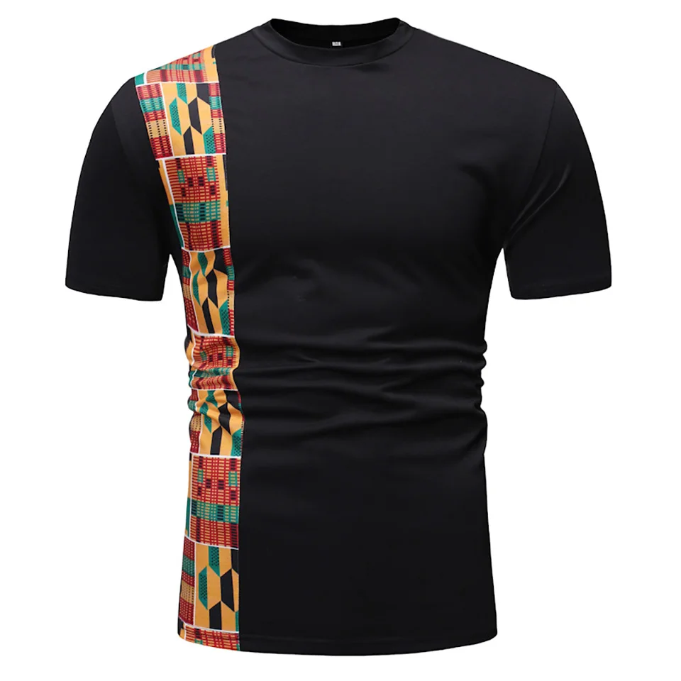 Clomplu модная футболка с коротким рукавом африканская одежда Дашики Летняя Повседневная африканская мужская одежда высокого качества с принтом черного и белого цвета