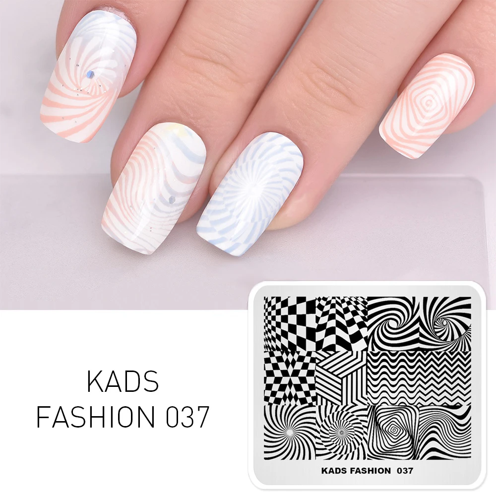 KADS модные 037 Nail штамповочные пластины Новое поступление геометрический узор