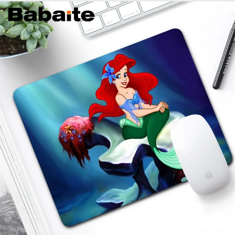 No LockEdge 18x22cm Babaite мой любимый мультфильм Русалка Принцесса нескользящий прочный силиконовый компьютерный коврик для ноутбука игровой коврик для мыши - Цвет: No LockEdge 18x22cm