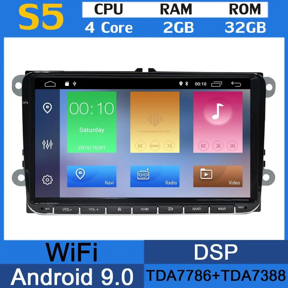 4Core 2G RAM 32G ROM " Android 9,0 PX6 4 Гб+ 64 ГБ Автомобильный DVD gps радио плеер для VW Passat CC Polo GOLF 5 6 блок EOS T5 Sharan Jetta Tiguan Seat Altea - Цвет: 4Core 2G RAM 32G ROM