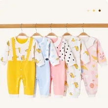Combinaison pour bébé, pyjama en coton, vêtements de printemps et d'automne, nouveau né, début d'automne et hiver 