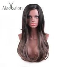 ALAN EATON 24 ''модный темно-коричневый Омбре парик длинные натуральные волнистые синтетические парики для женщин афро-американские Косплей парики для женщин
