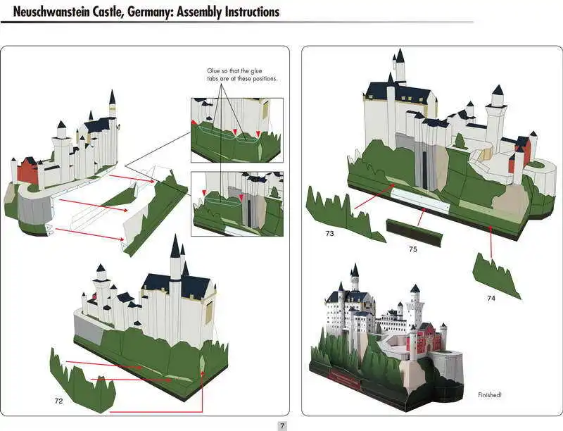 Германия Замок Нойшванштайн 3D бумажная модель всемирно известная архитектурная Строительная модель ручной работы DIY обучающая игрушка Коллекция