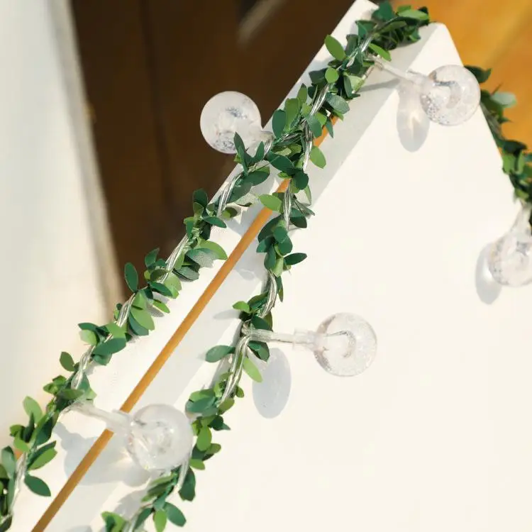 LumiParty 2M 20LEDs Fairy String Light Simulation Grape Leaves Vine Rose Flower Shape Beads String Light for Outdoor Yard Decor