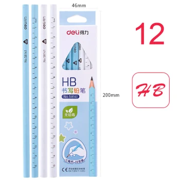 

12pcs/set Pencil HB/2B has its own scale and can be used as a ruler lead triangle pole Nature wood Pupils writing stationery