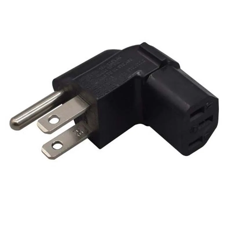 Black PVC Copper 15A 125V America Canada Japan Mexico US 5-15P male to C13 female PDU cabinet power cable plug socket converter