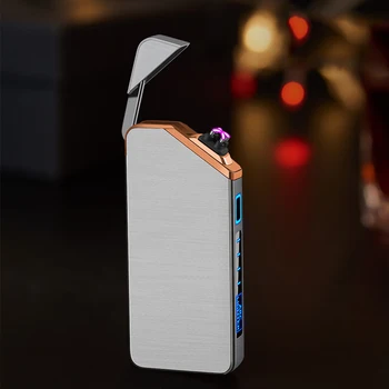 

Windproof Double Arc Lighter Fingerprint Sensing Flameless Charging Electric Cigarette Lighters Metal USB Rechargeable Lighter