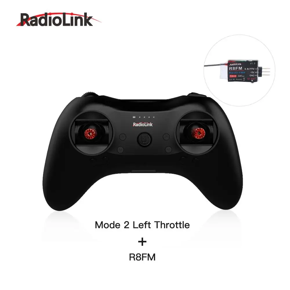 Радиоконтроллер Radiolink T8S 2,4G 8CH передатчик и R8EF или R8FM приемник ручка геймпад для фиксированного крыла FPV Дрон самолет - Цвет: Mode2 Left R8FM