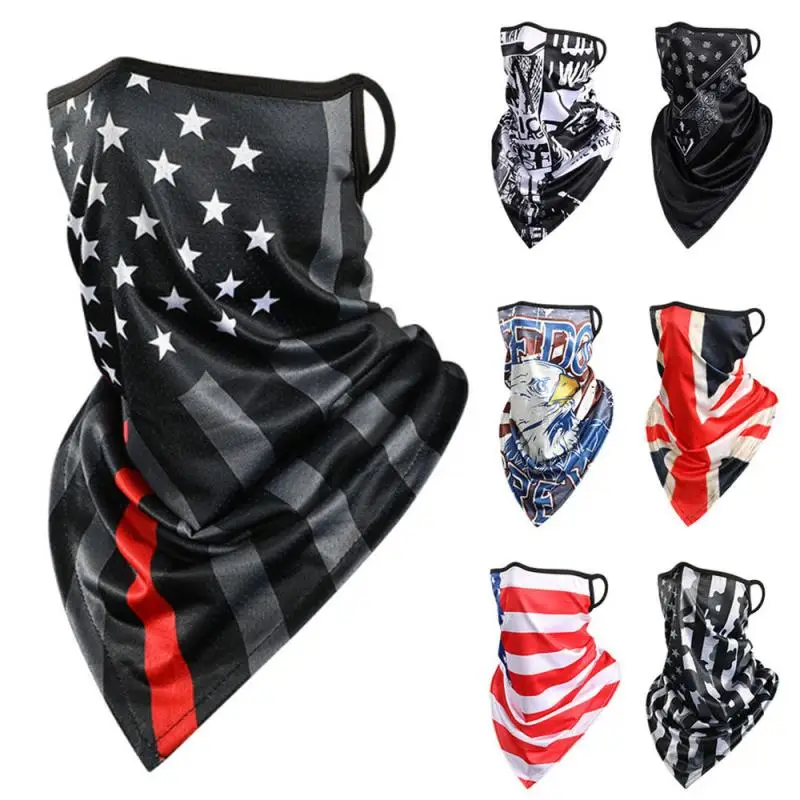 Silk Half Face Scarf Triangle Bandanas Breathable Cycling Scarves Neck Covers 