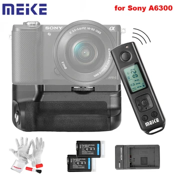 

Meike MK-A6300 Pro Battery Grip Holder with Batteries Built-in 2.4G Wireless Remote Control for Sony A6300 A6400 A6000 Cameras
