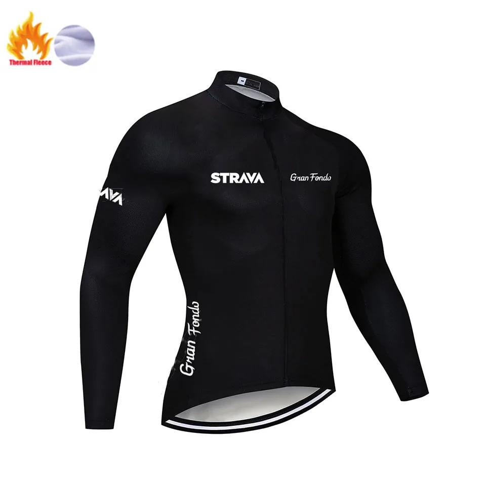 Winter Jersey Strava, длинный рукав, Майо, Ropa Ciclismo Invierno, термо флис, велосипедная команда, Велоспорт, Джерси, набор, зима, MTB, одежда для велосипеда - Цвет: Winter Jersey