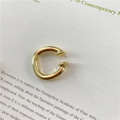 Gold 1 pcs BIG AOMU, новинка, кольцо с геометрическим кристаллом, с металлическим отверстием, с зажимом, двойное использование, для женщин, мужчин, девушек, вечерние - Окраска металла: Gold 1 pcs BIG