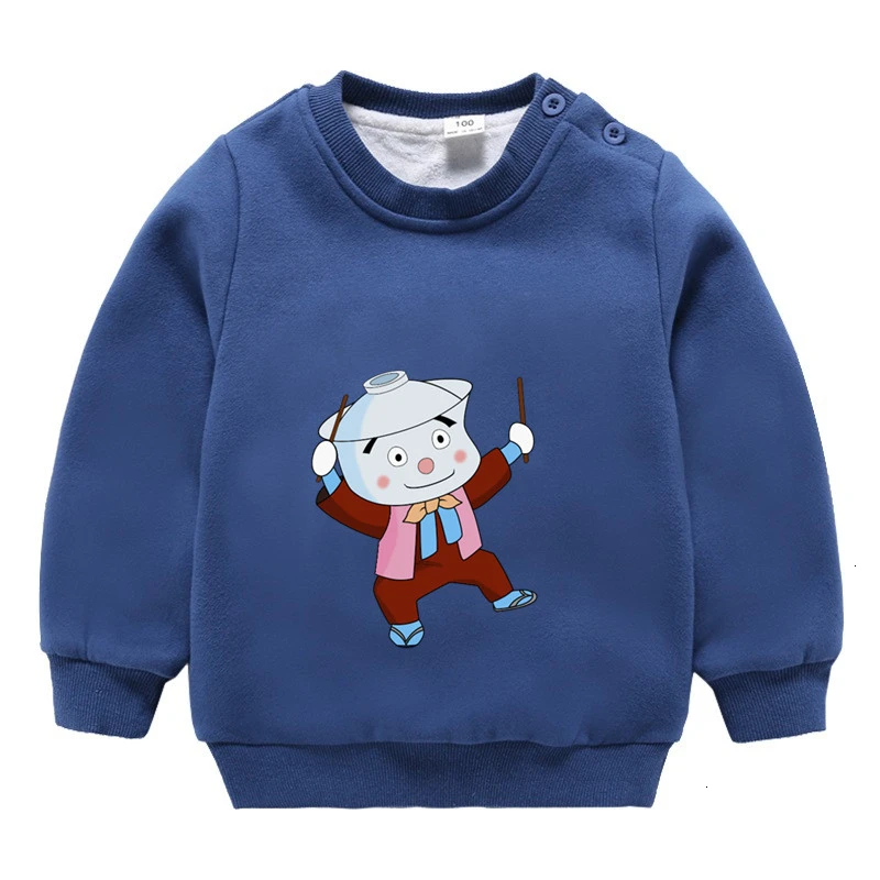 as picture От 3 до 9 лет аниме Anpanman плюс бархатный свитер для мальчиков и девочек смешной Сращивание Цвет ребенок o-образным вырезом Топы Дети мультфильм ребенок - Цвет: as picture