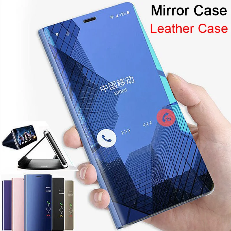 360 Penutup Penuh Cermin Plating Flip Case untuk Huawei Kehormatan 7A Dua L22 AUM AL20 L29 Pelindung Cellphone Cover 8A 7C Pro 8C 8X