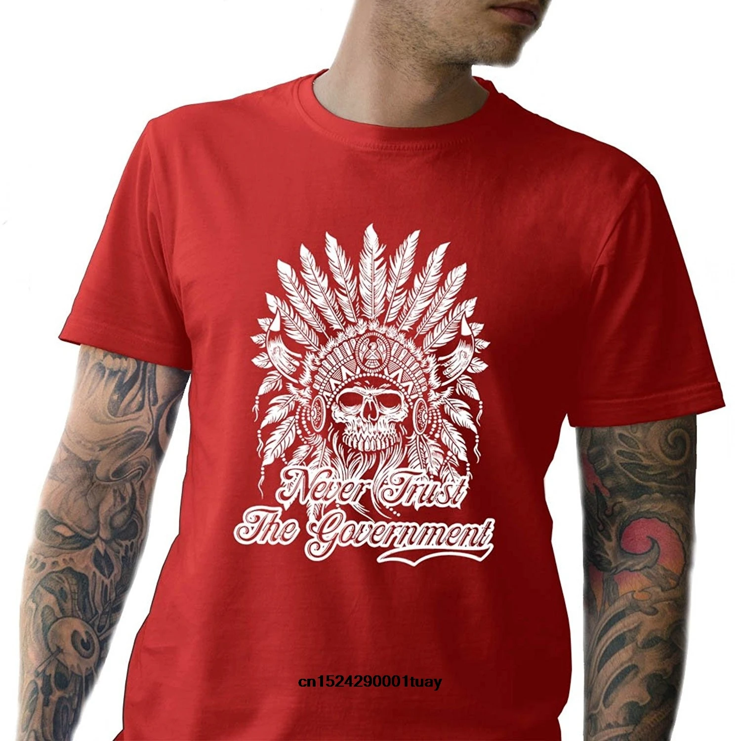 Мужская летняя футболка Never Trust the Govern| |