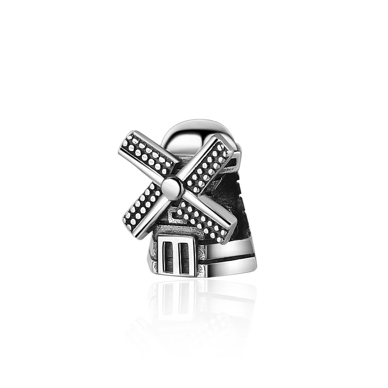 New Fashion Real 925 Sterling Silver Windmill Pendants Charms Fit Pandora Bracelets Engagement for Women Gift Free Shipping | Украшения и